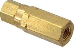 Specialty Mfr - 1/4" Brass Check Valve - Inline, FNPT x FNPT, 3,000 WOG - Caliber Tooling