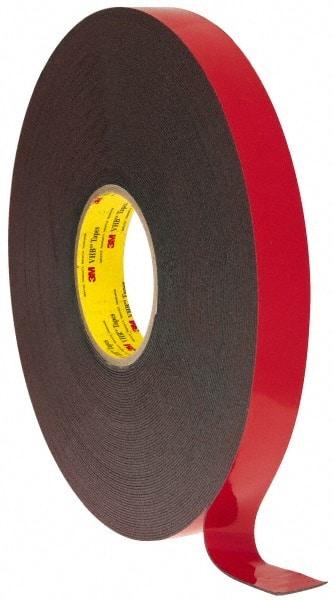 3M - 1" x 36 Yd Acrylic Adhesive Double Sided Tape - 45 mil Thick, Black, Acrylic Foam Liner, Continuous Roll, Series 5952 - Caliber Tooling