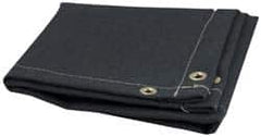 Steiner - 6' High x 6' Wide x 0.051" Thick Acrylic Coated Fiberglass Welding Blanket - Black, Grommet - Caliber Tooling