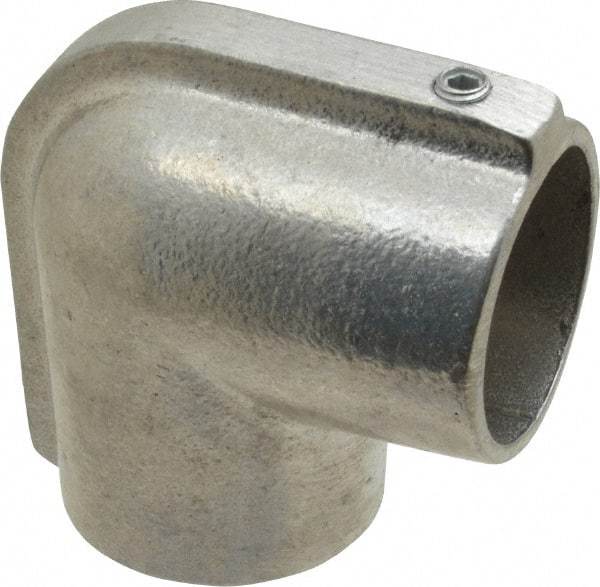 Hollaender - 1-1/2" Pipe, 90° Elbow, Aluminum Alloy Elbow Pipe Rail Fitting - Bright Finish - Caliber Tooling