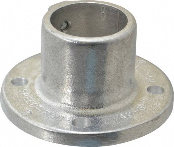 Hollaender - 1-1/2" Pipe, Base Flange, Aluminum Alloy Flange Pipe Rail Fitting - Bright Finish - Caliber Tooling