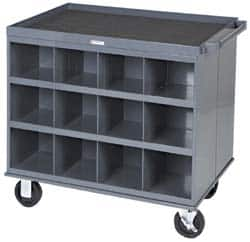 Durham - 1,000 Lb Capacity, 24 Bin Mobile Cabinet - 34" Wide x 24" Deep x 30" High, Steel, Gray - Caliber Tooling