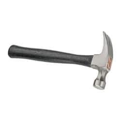 Stanley - 1 Lb Head, Straight Rip Claw Nail Hammer - 13-1/4" OAL, Carbon Steel Head, Smooth Face, Wood Handle - Caliber Tooling