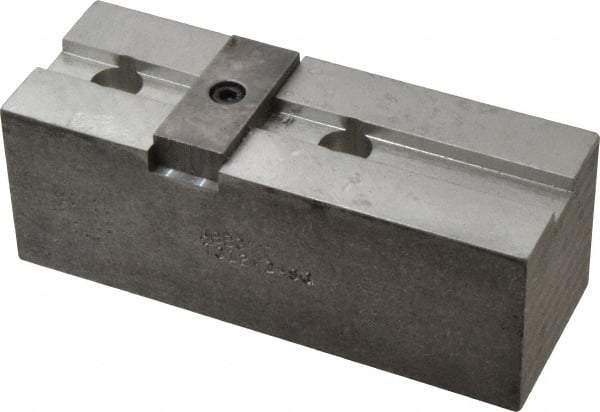 Abbott Workholding Products - 12" & Up Chuck Capacity, Tongue & Groove Attachment, Square Soft Lathe Chuck Jaw - 3 Jaws, Aluminum, 2-1/2" Btw Mount Hole Ctrs, 5-1/2" Long x 2" Wide x 2" High, 1/2" Groove, 1/2" Fastener - Caliber Tooling