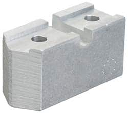 Abbott Workholding Products - 8" & Up Chuck Capacity, Serrated Attachment, Square Soft Lathe Chuck Jaw - 3 Jaws, Aluminum, 1-7/16" Btw Mount Hole Ctrs, 4" Long x 1-1/2" Wide x 2" High, 1/2" Groove, 3/8" Fastener - Caliber Tooling