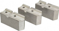 Abbott Workholding Products - 7-1/2" Chuck Capacity, Serrated Attachment, Square Soft Lathe Chuck Jaw - 3 Jaws, Aluminum, 1-11/16" Btw Mount Hole Ctrs, 4" Long x 1-1/2" Wide x 2" High, 0.866" Groove, 5/16" Fastener - Caliber Tooling