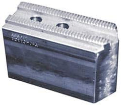 Abbott Workholding Products - 15" & Up Chuck Capacity, 3mm x 60° Serrated Attachment, Square Soft Lathe Chuck Jaw - 3 Jaws, Steel, 1.9685" Btw Mount Hole Ctrs, 6-1/2" Long x 2-1/2" Wide x 3" High, 1.0236" Groove, 0.7874" & 20mm Fastener - Caliber Tooling