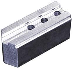 Abbott Workholding Products - 15" & Up Chuck Capacity, 1/16" x 90 Serrated Attachment, Square Soft Lathe Chuck Jaw - 3 Jaws, Steel, 1-9/16" Btw Mount Hole Ctrs, 6-1/2" Long x 2-1/2" Wide x 5" High, 0.827" Groove, 5/8" Fastener - Caliber Tooling