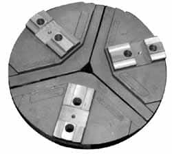 Abbott Workholding Products - 32" & Up Chuck Capacity, Tongue & Groove Attachment, Round Soft Lathe Chuck Jaw - 3 Jaws, Cast Aluminum, 3" Btw Mount Hole Ctrs, 32" Wide x 4" High, 7/8" & 7/8" Fastener - Caliber Tooling