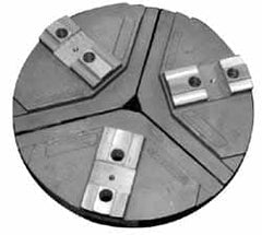 Abbott Workholding Products - 24" & Up Chuck Capacity, Tongue & Groove Attachment, Round Soft Lathe Chuck Jaw - 3 Jaws, Cast Aluminum, 3" Btw Mount Hole Ctrs, 18" Wide x 4" High, 7/8" & 7/8" Fastener - Caliber Tooling