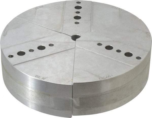 Abbott Workholding Products - 8" & Up Chuck Capacity, Northfield Attachment, Round Soft Lathe Chuck Jaw - 3 Jaws, Aluminum, 7.92" Wide x 2" High - Caliber Tooling