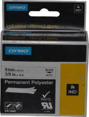 Rhino - 216" Long, White Permanent Polyester Tape Permanent Polyester Tape - For DYMO Brand Labeling Equipment Designed for "D1" Tapes (Check Width Compatibility) - Caliber Tooling