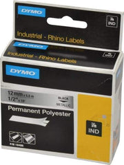 Rhino - 216" Long, Metallized Silver Polyester Metallized Tape - For DYMO Brand Labeling Equipment Designed for "D1" Tapes (Check Width Compatibility) - Caliber Tooling