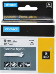 Rhino - 138" Long, White Nylon Flexible Tape - For DYMO Brand Labeling Equipment Designed for "D1" Tapes (Check Width Compatibility) - Caliber Tooling