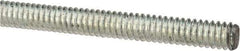 Made in USA - 1/4-20 UNC (Coarse), 2' Long, Low Carbon Steel Threaded Rod - Zinc-Plated Finish, Right Hand Thread - Caliber Tooling