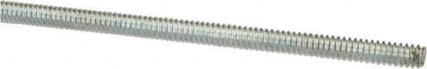 Value Collection - #6-32 UNC (Coarse), 3' Long, Low Carbon Steel Threaded Rod - Zinc-Plated Finish, Right Hand Thread - Caliber Tooling