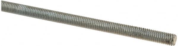 Value Collection - #10-32 UNF (Fine), 2' Long, Low Carbon Steel Threaded Rod - Zinc-Plated Finish, Right Hand Thread - Caliber Tooling