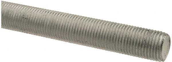 Made in USA - 1/2-20 UNF (Fine), 2' Long, Low Carbon Steel Threaded Rod - Zinc-Plated Finish, Right Hand Thread - Caliber Tooling