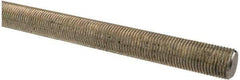 Made in USA - 9/16-18 UNF (Fine), 2' Long, Low Carbon Steel Threaded Rod - Zinc-Plated Finish, Right Hand Thread - Caliber Tooling