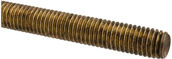 Made in USA - 1/2-13 UNC (Coarse), 2' Long, Brass Threaded Rod - Right Hand Thread - Caliber Tooling