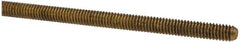 Made in USA - #8-32 UNC (Coarse), 3' Long, Brass Threaded Rod - Right Hand Thread - Caliber Tooling