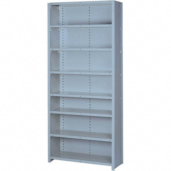 Lyon - 8 Shelf, 900 Lb. Capacity, Closed Shelving Starter Unit - 36 Inch Wide x 24 Inch Deep x 84 Inch High, Gray - Caliber Tooling