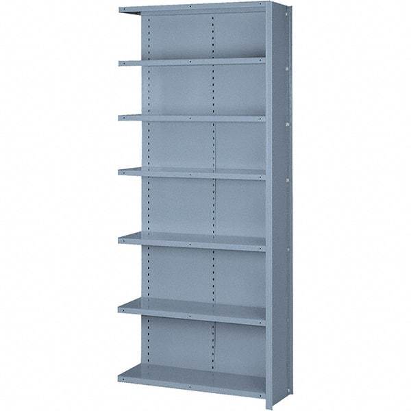 Lyon - 7 Shelf, 600 Lb. Capacity, Closed Shelving Add-On Unit - 36 Inch Wide x 24 Inch Deep x 84 Inch High, Gray - Caliber Tooling