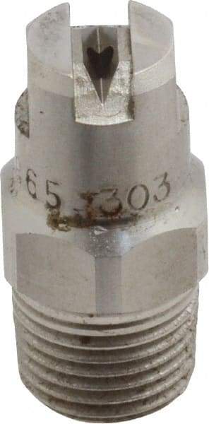 Bete Fog Nozzle - 1/8" Pipe, 65° Spray Angle, Grade 303 Stainless Steel, Standard Fan Nozzle - Male Connection, 1.26 Gal per min at 100 psi, 0.072" Orifice Diam - Caliber Tooling