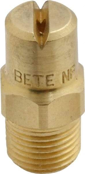 Bete Fog Nozzle - 1/8" Pipe, 90° Spray Angle, Brass, Standard Fan Nozzle - Male Connection, 1.58 Gal per min at 100 psi, 0.08" Orifice Diam - Caliber Tooling