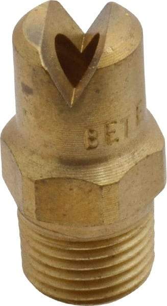 Bete Fog Nozzle - 1/8" Pipe, 65° Spray Angle, Brass, Standard Fan Nozzle - Male Connection, 6.32 Gal per min at 100 psi, 5/32" Orifice Diam - Caliber Tooling