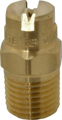 Bete Fog Nozzle - 1/4" Pipe, 65° Spray Angle, Brass, Standard Fan Nozzle - Male Connection, 0.79 Gal per min at 100 psi, 0.057" Orifice Diam - Caliber Tooling