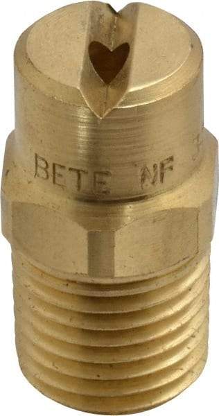 Bete Fog Nozzle - 1/4" Pipe, 65° Spray Angle, Brass, Standard Fan Nozzle - Male Connection, 4.74 Gal per min at 100 psi, 0.141" Orifice Diam - Caliber Tooling