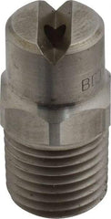 Bete Fog Nozzle - 1/4" Pipe, 65° Spray Angle, Grade 303 Stainless Steel, Standard Fan Nozzle - Male Connection, 4.74 Gal per min at 100 psi, 0.141" Orifice Diam - Caliber Tooling