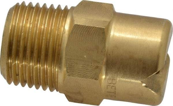 Bete Fog Nozzle - 3/8" Pipe, 65° Spray Angle, Brass, Standard Fan Nozzle - Male Connection, 11.1 Gal per min at 100 psi, 0.203" Orifice Diam - Caliber Tooling