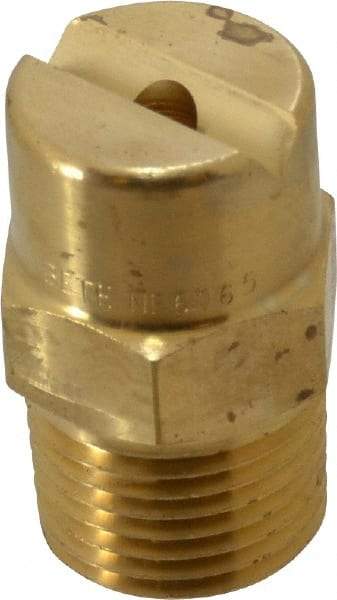 Bete Fog Nozzle - 1/2" Pipe, 65° Spray Angle, Brass, Standard Fan Nozzle - Male Connection, 9.49 Gal per min at 100 psi, 0.186" Orifice Diam - Caliber Tooling