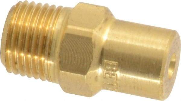 Bete Fog Nozzle - 1/8" Pipe, 60° Spray Angle, Brass, Full Cone Nozzle - Male Connection, 0.77 Gal per min at 100 psi, 0.055" Orifice Diam - Caliber Tooling