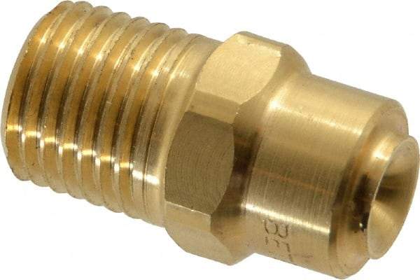 Bete Fog Nozzle - 1/4" Pipe, 120° Spray Angle, Brass, Full Cone Nozzle - Male Connection, 2.31 Gal per min at 100 psi, 0.109" Orifice Diam - Caliber Tooling