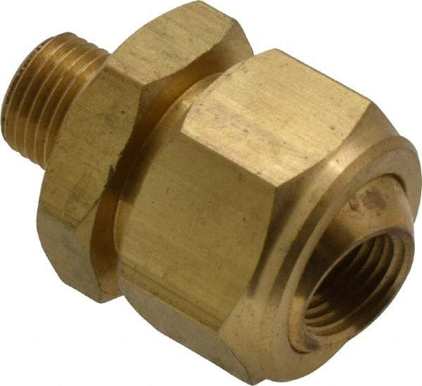 Bete Fog Nozzle - 1/8" Pipe, 40 to 70° Spray Angle, Brass, Adjustable Swivel Joint Nozzle - For Use With Bete - Nozzles Where Alignment of The Spray Direction is Required - Caliber Tooling