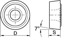 Kennametal - RCMT10T3M0 Grade KC850 Carbide Turning Insert - TiC/TiCN/TiN Finish, Round, 10mm Inscr Circle, 5/32" Thick - Caliber Tooling