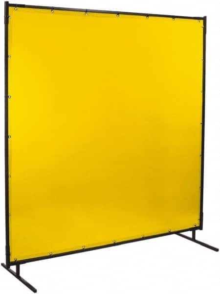 Steiner - 8 Ft. Wide x 6 Ft. High x 3/4 Inch Thick, 14 mil Thick Transparent Vinyl Portable Welding Screen Kit - Yellow - Caliber Tooling