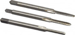 Interstate - #3-48 UNC, 3 Flute, Bottoming, Plug & Taper, Bright Finish, High Speed Steel Tap Set - 1-13/16" OAL, 1/2" Thread Length - Exact Industrial Supply