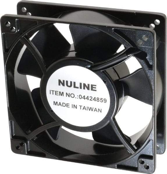 Value Collection - 230 Volts, AC, 130 CFM, Square Tube Axial Fan - 0.19 Amp Rating, 2,650 to 3,100 RPM, 5" High x 5" Wide x 1-1/2" Deep - Caliber Tooling