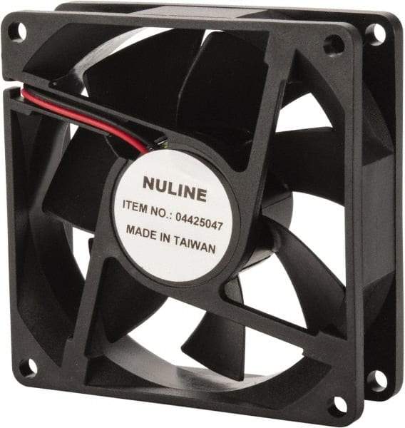 Value Collection - 24 Volts, DC, 37.5 CFM, Square Tube Axial Fan - 0.13 Amp Rating, 2,700 to 3,000 RPM, 3.15" High x 3.15" Wide x 1" Deep - Caliber Tooling