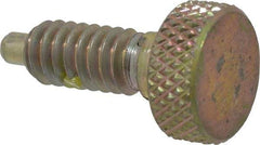 Gibraltar - 1/4-20, 1/2" Thread Length, 0.123" Max Plunger Diam, 1 Lb Init to 4 Lb Final End Force, Knob Handle Plunger - Knurled Knob, 0.79" Body Length, 1/2" Length Under Head/Shoulder, 1/8" Plunger Projection - Caliber Tooling