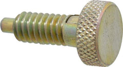 Gibraltar - 1/4-20, 0.4" Thread Length, 0.123 to 1/8" Max Plunger Diam, 0.5 Lb Init to 2 Lb Final End Force, Locking Knob Handle Plunger - Knurled Knob, 0.53" Length Under Head/Shoulder, 1/8" Plunger Projection - Caliber Tooling