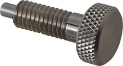 Gibraltar - 3/8-16, 3/4" Thread Length, 0.185 to 0.186" Max Plunger Diam, 0.5 Lb Init to 3 Lb Final End Force, Locking Knob Handle Plunger - Knurled Knob, 0.97" Length Under Head/Shoulder, 0.22" Plunger Projection - Caliber Tooling