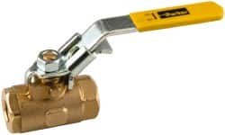 Parker - 3/8" Pipe, Brass Standard Ball Valve - FNPT Ends, Tee Handle, 150 WSP - Caliber Tooling