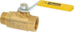 Parker - 3/4" Pipe, Brass Standard Ball Valve - 2 Piece, Inline - One Way Flow, MNPT x FNPT Ends, Lever Handle, 600 WOG, 150 WSP - Caliber Tooling