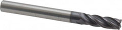 Accupro - 1/4", 4 Flute, Single End, Solid Carbide, Corner Chamfer End Mill - 2-1/2" OAL, Right Hand Flute, 3/4" LOC, Right Hand Cut - Caliber Tooling