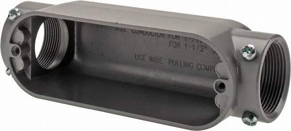 Cooper Crouse-Hinds - 1 Gang, (2) 1-1/2" Knockouts, Aluminum Rectangle Outlet Body - 8.45" Overall Height x 2.49" Overall Width x 2.73" Overall Depth - Caliber Tooling